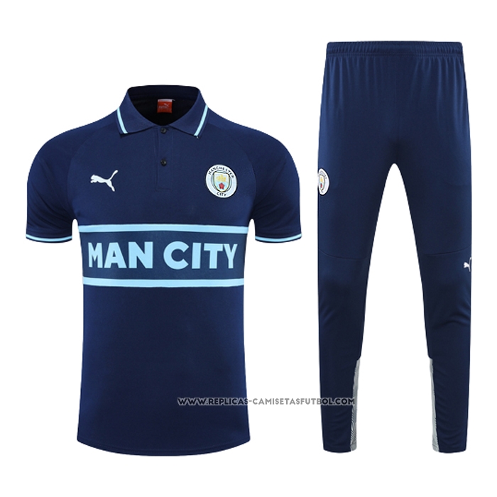 Conjunto Polo del Manchester City 22-23 Azul Marino